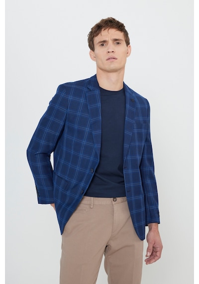 Ac&Co / Altınyıldız Classics Erkek Lacı Comfort Fit Rahat Kesim Mono Yaka Desenli %100 Yün Ceket Lacı Lacivert Ac&Co / Altınyıldız Classics Erkek Lacı Comfort Fit Rahat Kesim Mono Yaka Desenli %100 Yün Ceket Lacı Lacivert