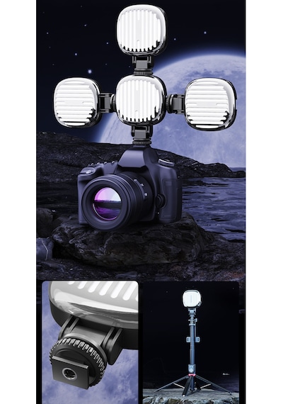 Ayarlanabilir Rgb Çekim Işığı Tripod Telefon Kamera Laptop Uyumlu Selfie Işığı Video Çekim Işık