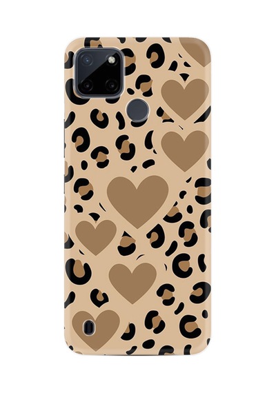Realme C25y Kılıf Boutique Baskılı Resimli Leopar Kalp Pcode -068