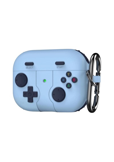 Caseonn Apple Airpods Uyumlu 5 Kılıf Retro Gamepad Mavi