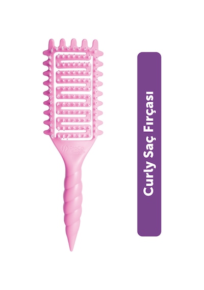 Pro Curlybrush - Kıvırcık Saçlar İçin Bukle Belirginleştirici Saç Fırçası Pembe