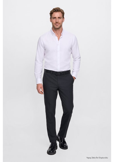 Ac&Co / Altınyıldız Classics Erkek Antrasıt Slim Fit Dar Kesim Klasik Yan Cep Pantolon Antrasit