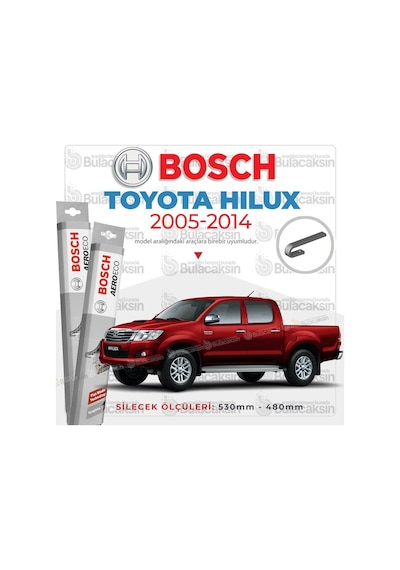 Toyota Uyumlu Hilux Muz Silecek Takımı 2005-2012 Bosch Aeroeco N11.4094