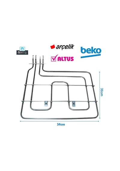 Arçelik-Beko-Altus Uyumlu 262900064 Fırın Rezistansı 2200 Watt