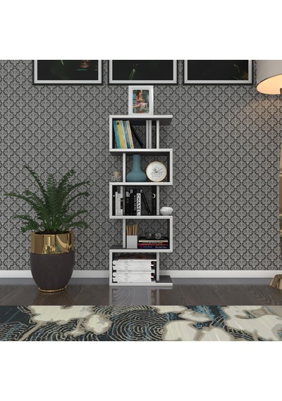 Kenzlife Kitaplık Raf Diba1 Gri 129X040X19 Banyo Kiler Ofis (M) Antrasit
