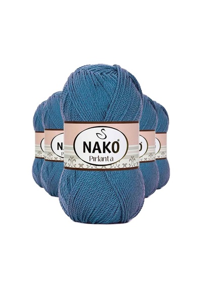 5 Adet Pırlanta Amigurumi El Örgü İpi Yünü Turkuaz 3409 - Nako Mudanis