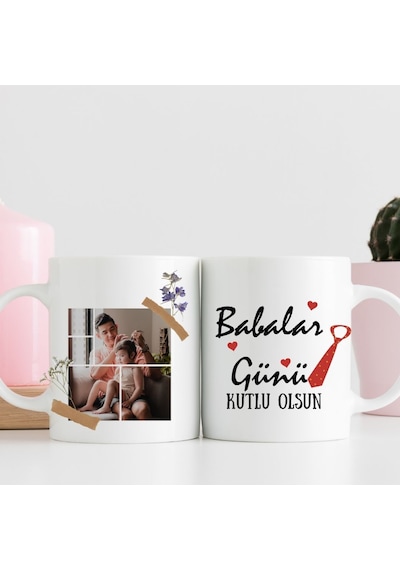 Babalara Özel Tasarımlı Fotoğraflı Kupa Bardak Kişiye Özel Anlamlı Hediye Çok Renk