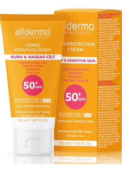 Alldermo Spf50 Kuru Ve Hassas Cilt Kremi 50 Ml
