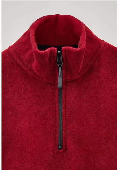 Tudors Erkek Dik Yaka Tüylenme Yapmayan Soğuk Geçirmez Standart Fit Rahat Kesim Polar Bordo Sweatshirt-30133-bordo Bordo