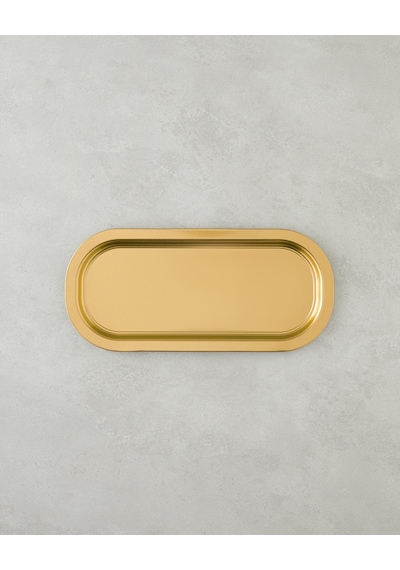 Emma Metal Tepsi 16x35 Cm Gold