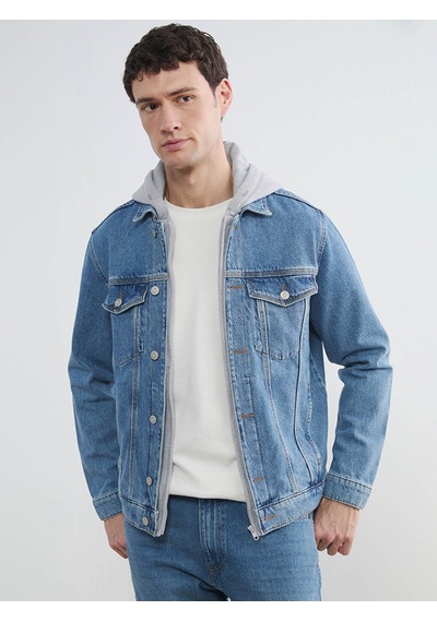 Lcw Jeans İndigo Standart Kalıp Kapüşonlu Erkek Jean Mont