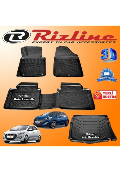 Hyundai I30 3D Paspas + Bagaj Havuzu 2012-2017 Arası Set Rizline N11.10945