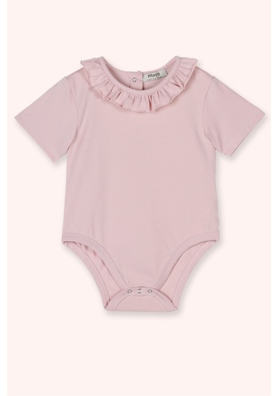 Panço Kız Çocuk Kısa Kollu Body Mavi Pembe