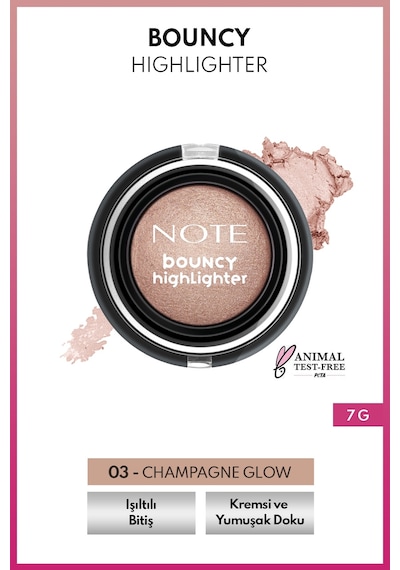 Note Bouncy Highlighter Yumuşak Kremsi Aydınlatıcı - 03 Champagne Glow