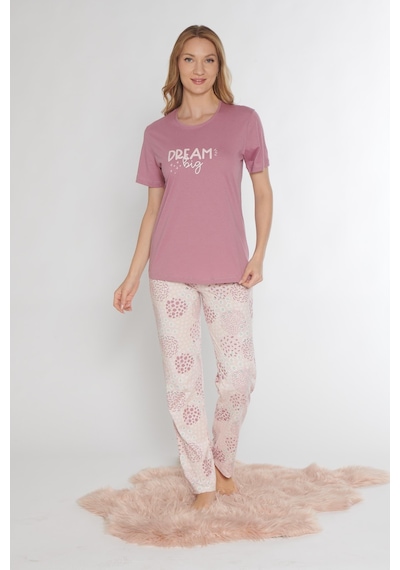 Kısa Kol Yazlık Pijama Takımı Dowry 08-132 K.pembe