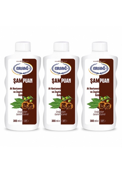 At Kestanesi Ve Zeytin Özlü Şampuan 300 Ml 3'lü Paket Tüm Saç Tipleri