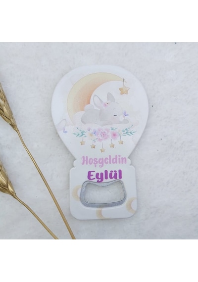 Tavşan Baskılı Balon Açacak Magnet 11x7 Cm Uv Bebek Mag 30 Adet