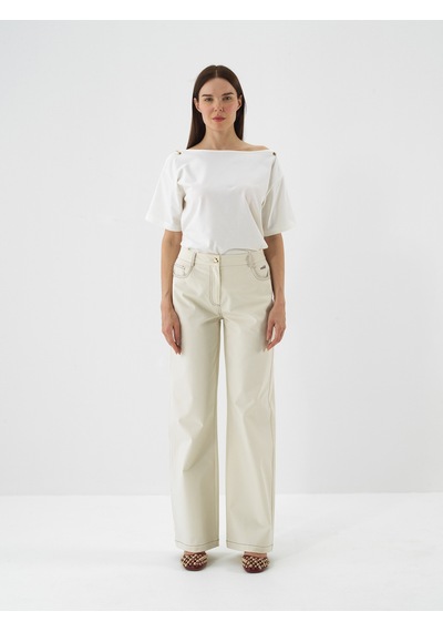 Xint Ekru Modal Dokulu Oversize Pantolon 201294