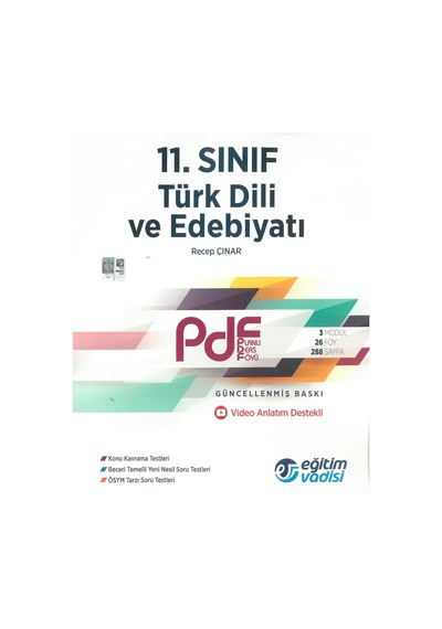 Eğitim Vadisi 11. Sınıf Türk Dili Ve Edebiyatı Güncel Pdf Planlı Ders Föyü