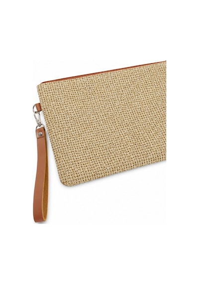 Adelina Bags Hasır Portföy El Çantası Bilek Askılı Saten Astarlı Hasır Görünümlü Clutch Çanta
