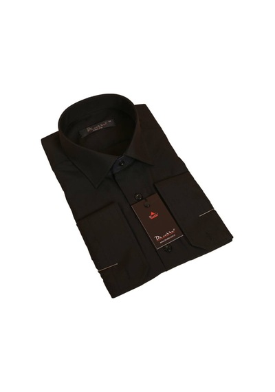 Dicotto Siyah Dar Kesim Slim Fit Uzun Kol Düz Renk Erkek Gömlek - 151-20 001
