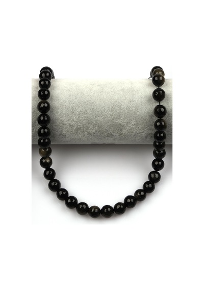 Gold Obsidyen Doğal Taş Dizi 10 Mm Fasetli Küre Kesim Yeşil