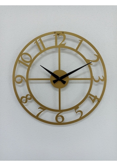 Rakamlı Metal Gold - Altın Duvar Saati 1,5 Mm Kalınlık 41x41 Cm Altın