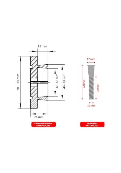 Rox Wood 0293 4 Çeneli Ahşap Torna Aynası Ve Aksesuarları 6 Parça