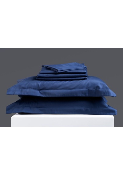 İşbir Yatak Milano Classic Royal Blue 240 Tc Armürlü Pamuk Saten Çift Kişilik Nevresim Takımı Renkli
