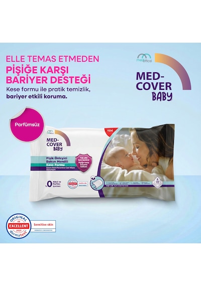 Med-cover Baby Pişik Önleyici Bakım Mendili Kese Formu 8'li x 12 Avantaj Paketi