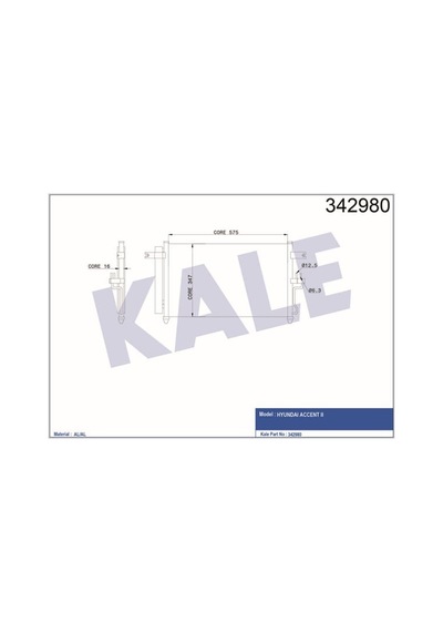 KALE OTO Radyatör 342980 Klima Radyatörü Accent Iı Al-Al