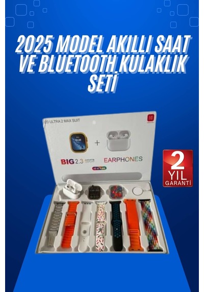 Yeni Nesil 7 Kordonlu Arama Bildirim Özellikli Kulaklık Hediyeli Akıllı Saat