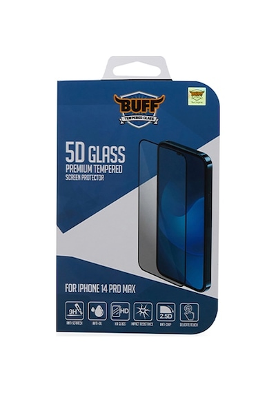 Buff Apple Uyumlu   iPhone 14 Pro Max 5D Glass Ekran Koruyucu