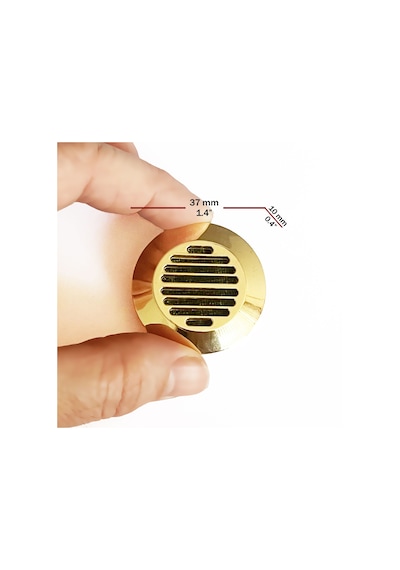 Humidor Puro Kutusu Nemlendirici Haznesi Yuvarlak Metal Sarı 37 MM