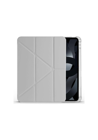 Apple Uyumlu iPad Air 10 9'' 2022 2020 Üçgen Katlanabilir Kalem Şarj Bölmeli Standlı Kılıf Kapaklı