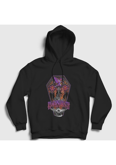 Presmono Unisex Coffin Black Sabbath Kapüşonlu Sweatshirt Siyah
