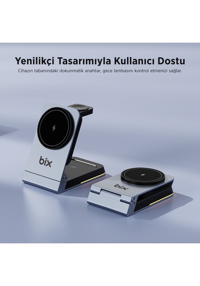Bix BXMW5 15W Telefon Tws Kulaklık Saat İçin Kablosuz Şarj Cihazı