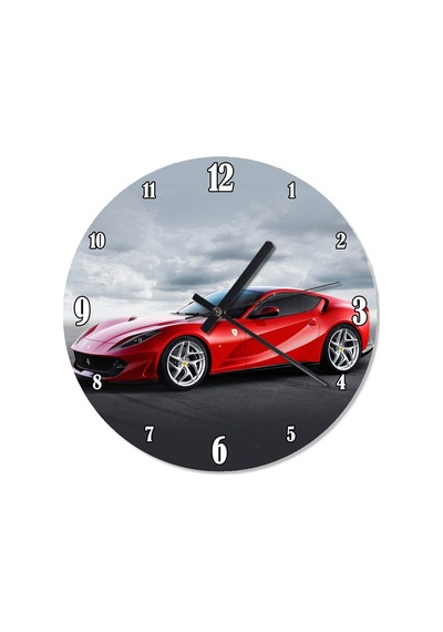 Kırmızı Ferrari 812 Özel Tasarım Duvar Saati (408148843) Kırmızı