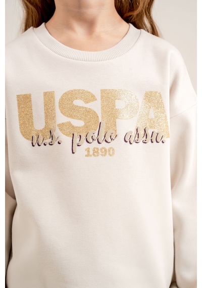 U.S. Polo Assn. Kız Çocuk Baskılı Beyaz Uzun Kol Eşofman Takımı Us2711-c-v1 Us2711-c-v1