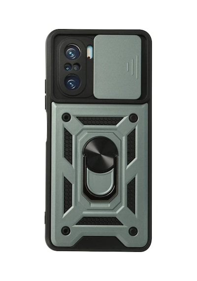 Xiaomi Poco F3 Uyumlu Kılıf Pars Lens Yüzüklü Silikon - Yeşil