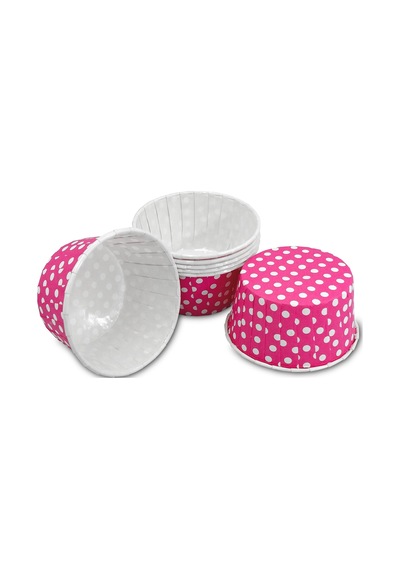 Kafem Muffin Kek Kapsülü Pembe Puantiye Büyük Boy 50li X 5 Paket - K29 Pembe
