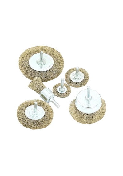 Bay-Tec 6 Parça Çelik Tel Fırça Seti Mk1260 Matkap Tel Fırça 6'Lı N11.2474