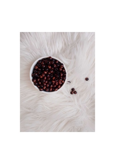 10 Mm Kahverengi Ahşap Boncuk 50 Gr 125 140 Adet 3 Mm Makrome Delik Genişliği