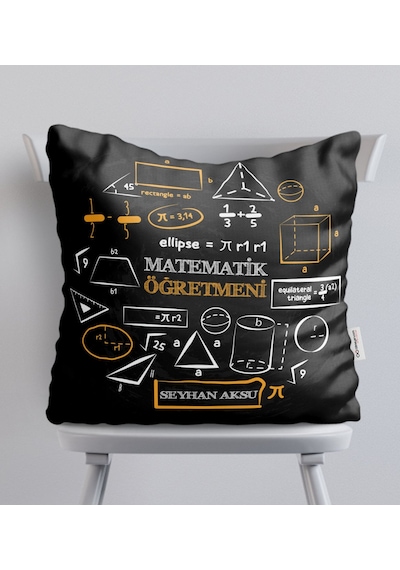Kişiye Özel Matematik Öğretmeni Beyaz Yastık-10