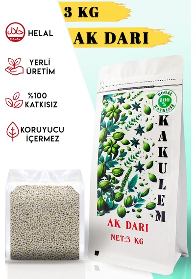 Kakulem Sertifikalı Muhabbet Kuşu Papağan Yemi Ak Darı 3 Kg