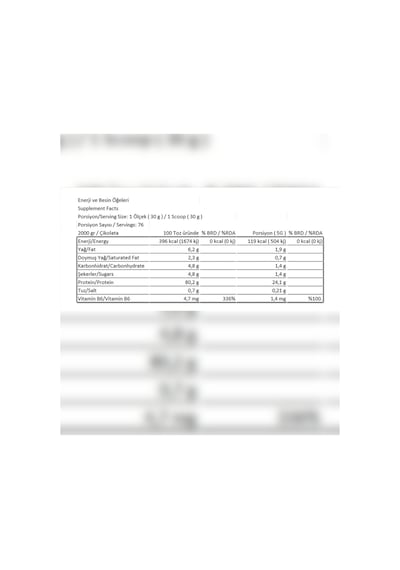 Whey Protein 2000g Hediye Whey Protein 2000g 24g Protein Bisküvi
