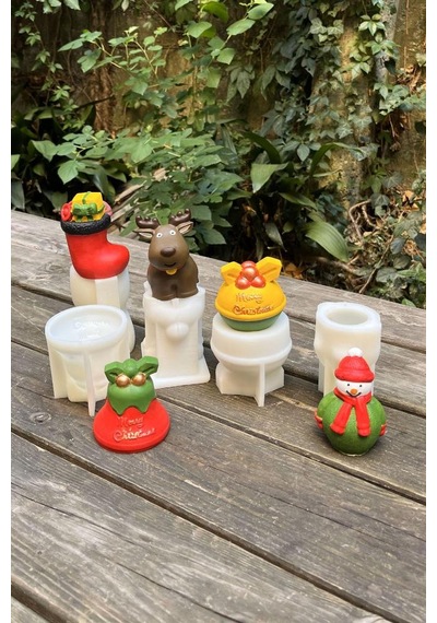 Rufus Concept 3d Christmas Beşli Silikon Mum Kalıp Seti