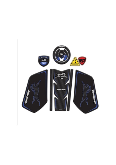Tvs Raider Tank Pad Sticker Seti Mavi Siyah Redlinegrafik