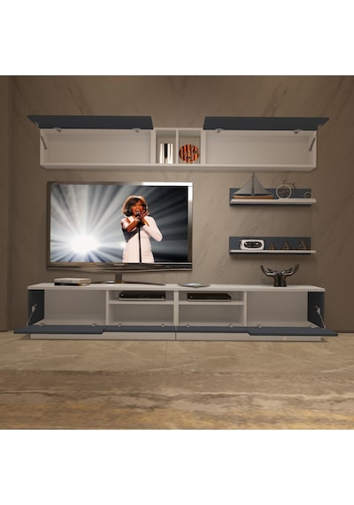 Decoraktiv Trendstyle 5220s Mdf Tv Ünitesi Tv Sehpası - Beyaz Antrasit Beyaz - Antrasit Decoraktiv Trendstyle 5220s Mdf Tv Ünitesi Tv Sehpası - Beyaz Antrasit Beyaz - Antrasit