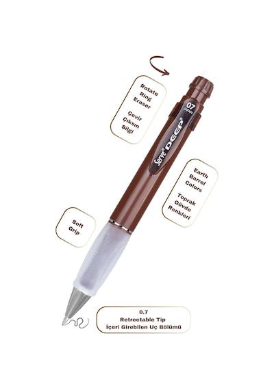 Deep Klm & Grıp & Sılgı Yedeklı Set 07mm Kahverengı Kahverengi